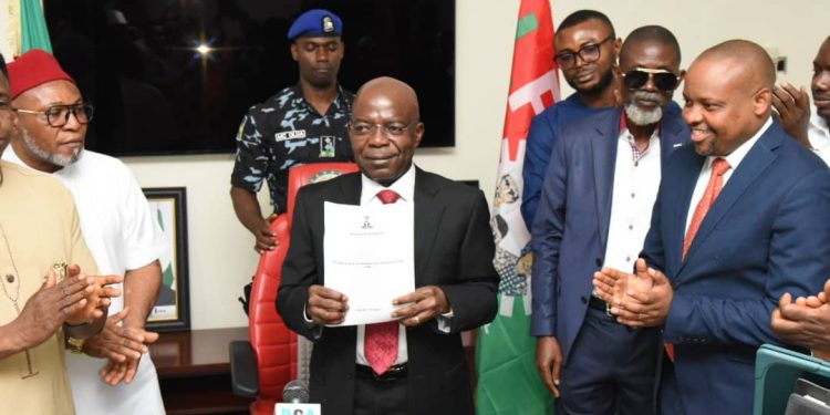 Abia: Gov Otti Signs 2025 Budget In Law.
