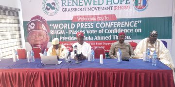 Renewed Hope Grassroots Movement Endorses President Tinubu for 2027