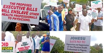 Health workers protest in Abuja, reject regulatory bill